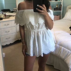 BNWT! White Eyelet Off the Shoulder Top